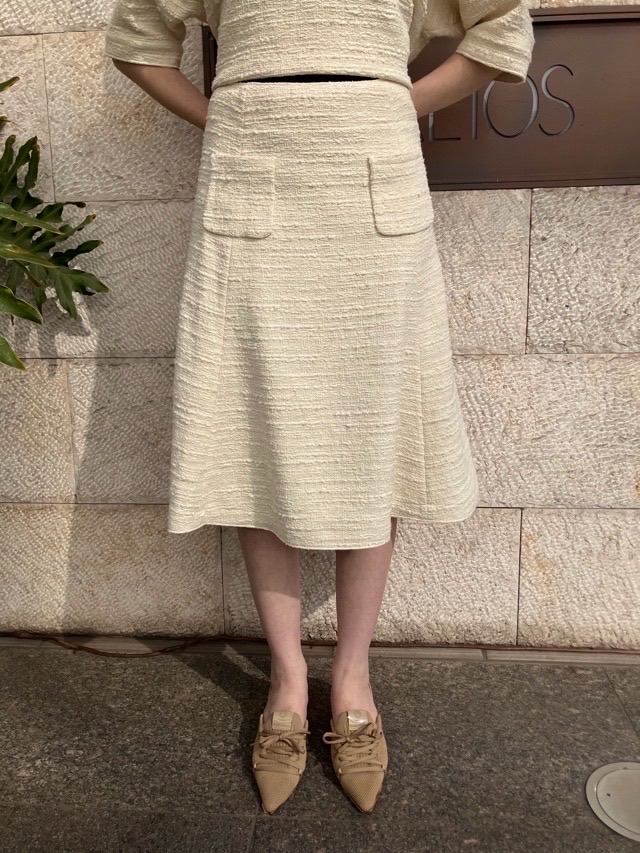 N°21　ヌメロヴェントゥーノ  26S-C071-0248  ネップツイード　スカート　 OFF WHITE  