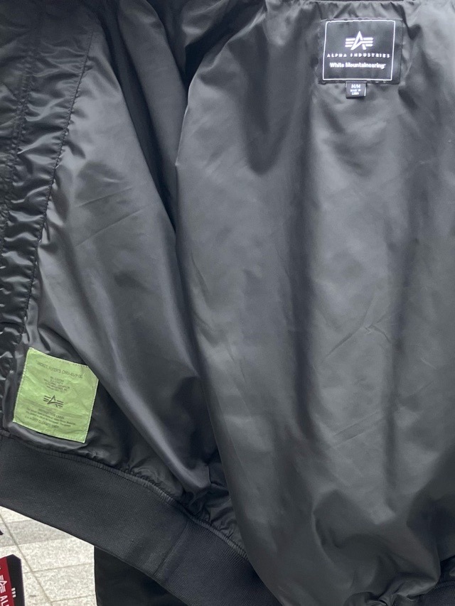 WhiteMountaineering　WM2573201　ALPHA INDUSTRIES コラボジャケット 　BLACK　　ホワイトマウンテニアリング