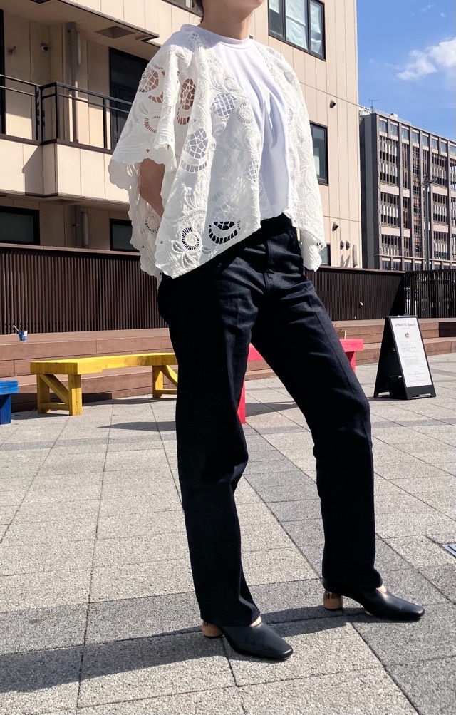 near.nippon　レーススリーブ Tブラウス　WHITE   325-26E   ニア-ニッポン