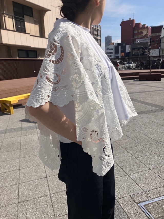 near.nippon　レーススリーブ Tブラウス　WHITE   325-26E   ニア-ニッポン