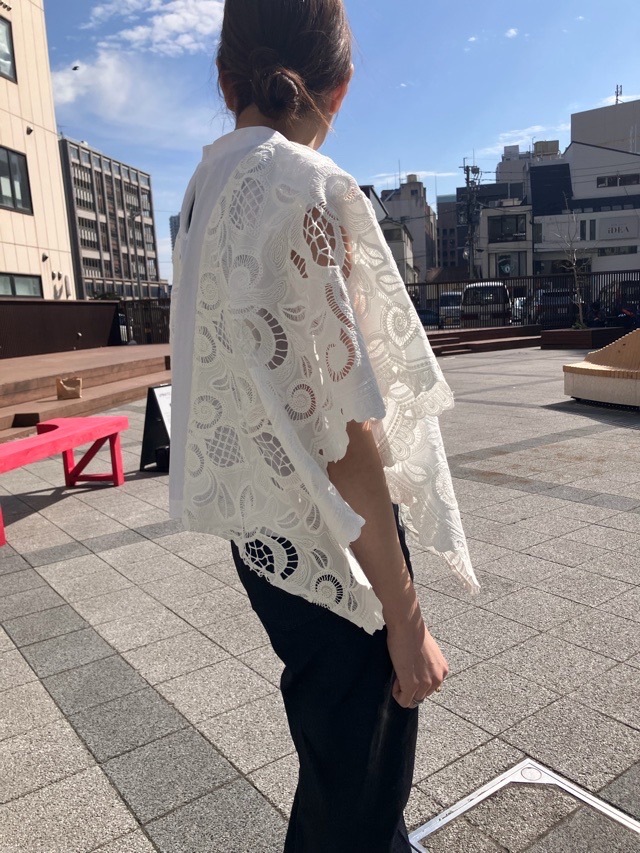 near.nippon　レーススリーブ Tブラウス　WHITE   325-26E   ニア-ニッポン