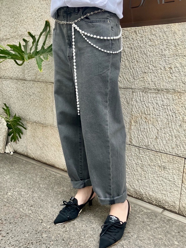 MAISON MAVERICK PRESENTS  パール・チェーン  ベルト　MC9019  WHITE   メゾン マヴェリック プレゼンツ
