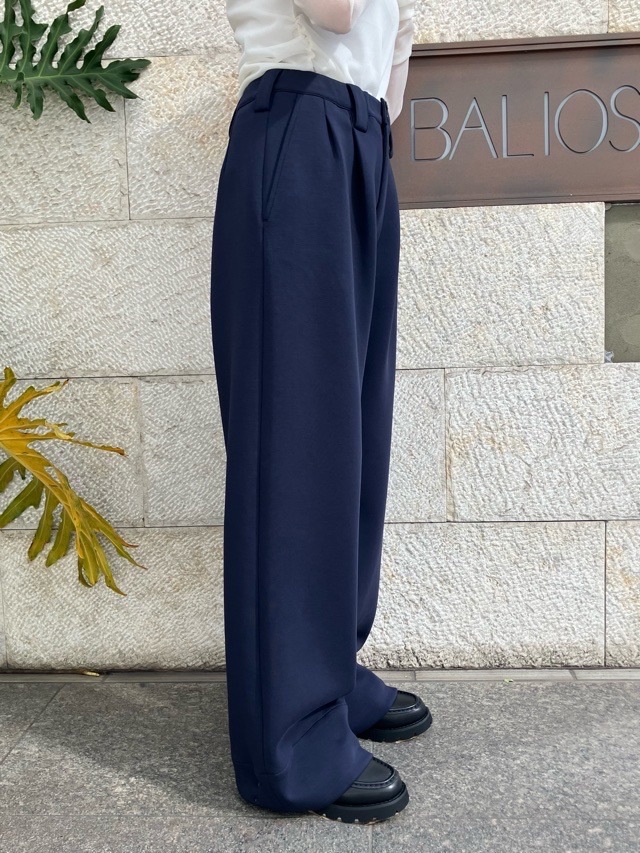 AKANE UTSUNOMIYA  アカネ ウツノミヤ  ウエストゴム仕様 段ボール素材 パンツ  WAO-FCT58-2012  NAVY / BROWN 