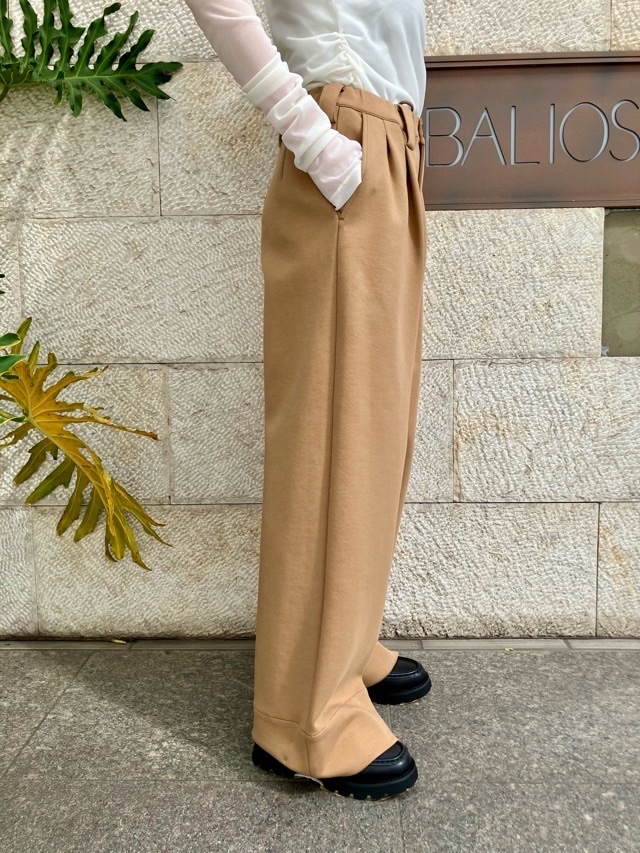 AKANE UTSUNOMIYA  アカネ ウツノミヤ  ウエストゴム仕様 段ボール素材 パンツ  WAO-FCT58-2012  NAVY / BROWN 