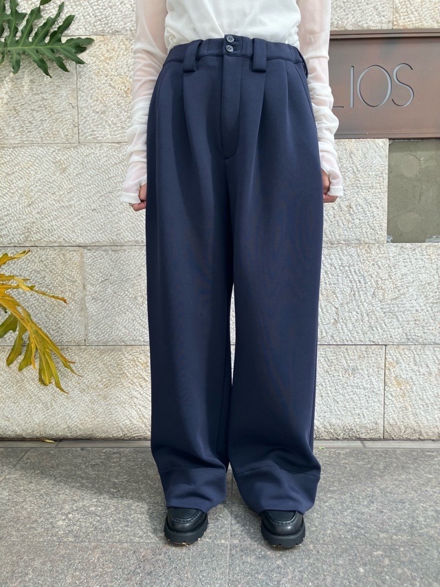 AKANE UTSUNOMIYA  アカネ ウツノミヤ  ウエストゴム仕様 段ボール素材 パンツ  WAO-FCT58-2012  NAVY / BROWN 