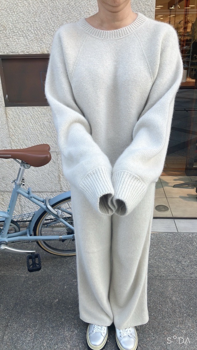 near.nippon ニア―ニッポン 獣毛強縮 ニット プルオーバー 828-2526 杢ミルク / 杢グレー