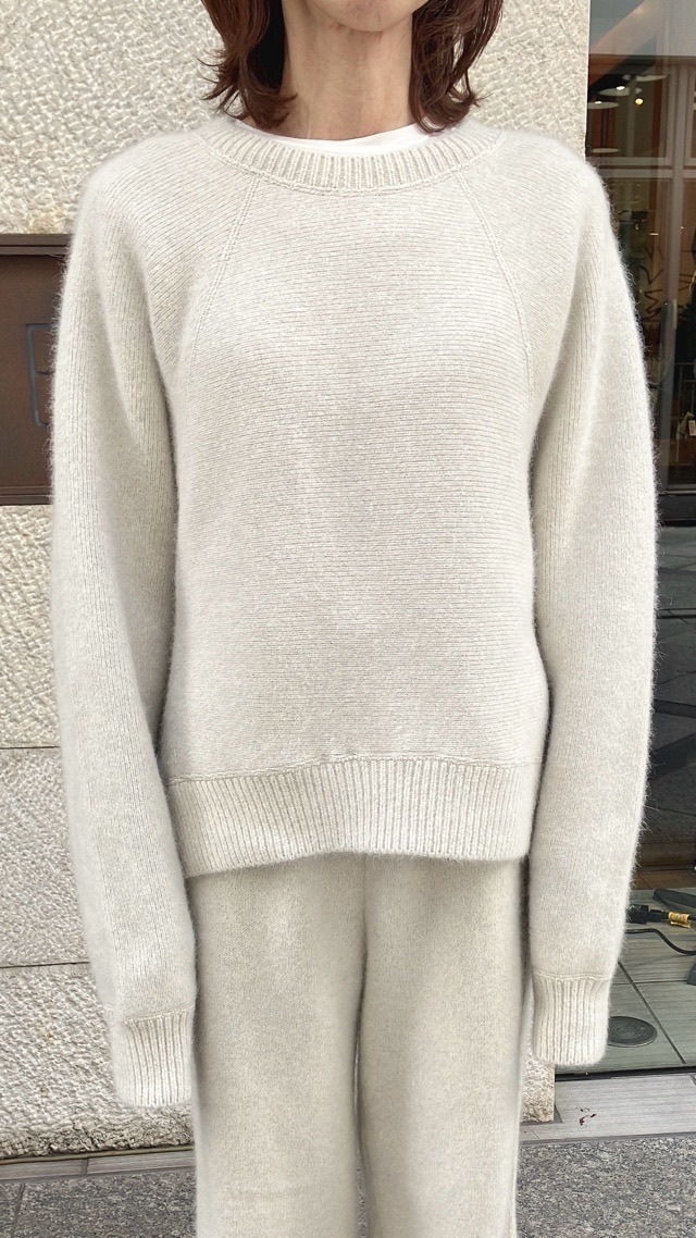 near.nippon ニア―ニッポン 獣毛強縮 ニット プルオーバー 828-2526 杢ミルク / 杢グレー