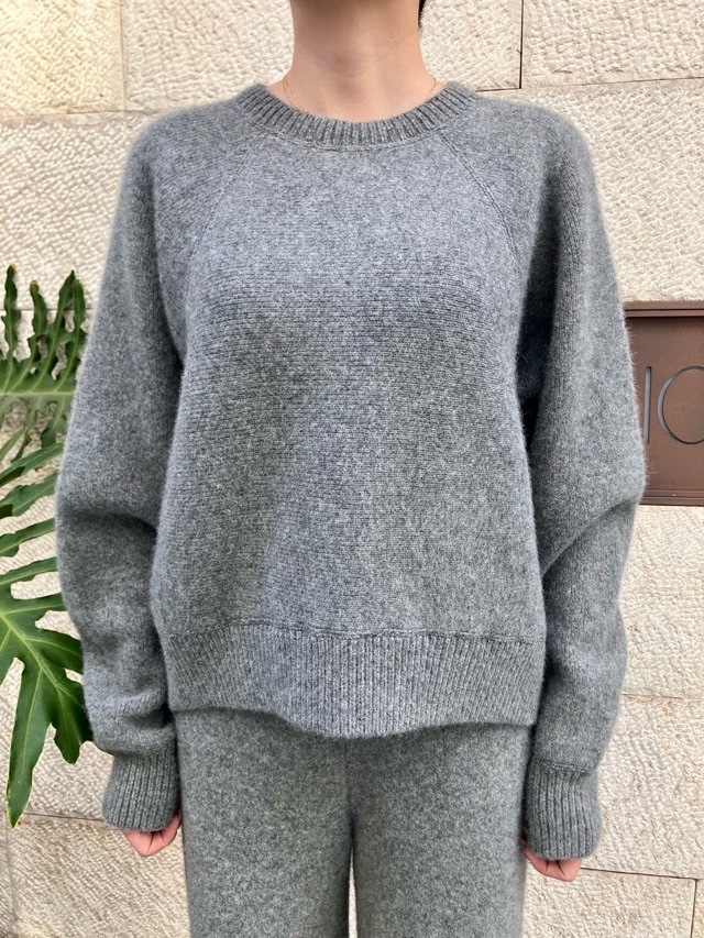 near.nippon ニア―ニッポン 獣毛強縮 ニット プルオーバー 828-2526 杢ミルク / 杢グレー