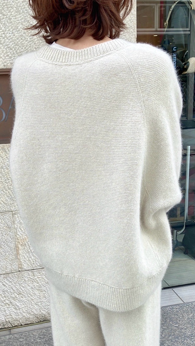 near.nippon ニア―ニッポン 獣毛強縮 ニット プルオーバー 828-2526 杢ミルク / 杢グレー