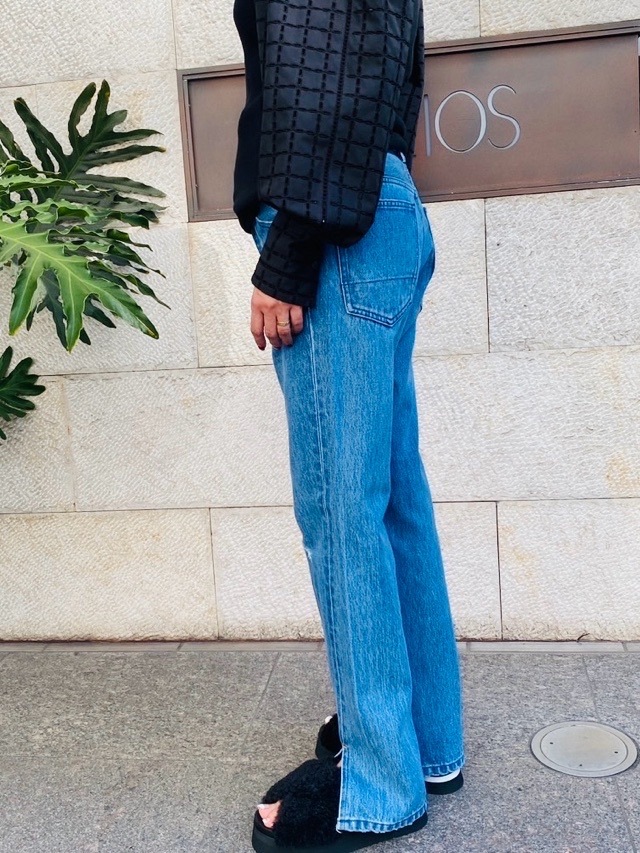 Woad Blue　スリット ストレート デニム パンツ　WBN4103 BLUE　ウォードブルー