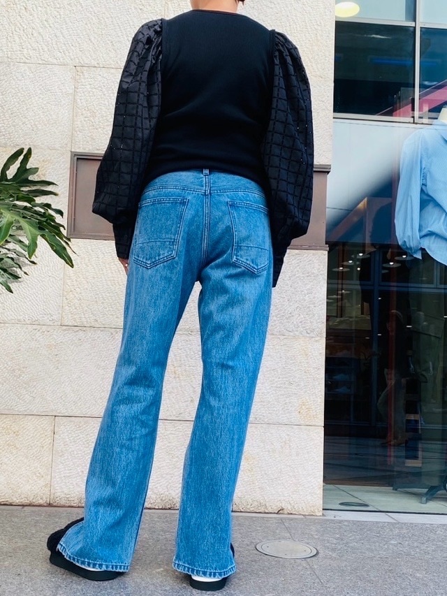 Woad Blue　スリット ストレート デニム パンツ　WBN4103 BLUE　ウォードブルー