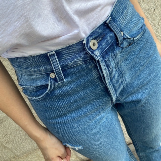 Woad Blue　スリット ストレート デニム パンツ　WBN4103 BLUE　ウォードブルー