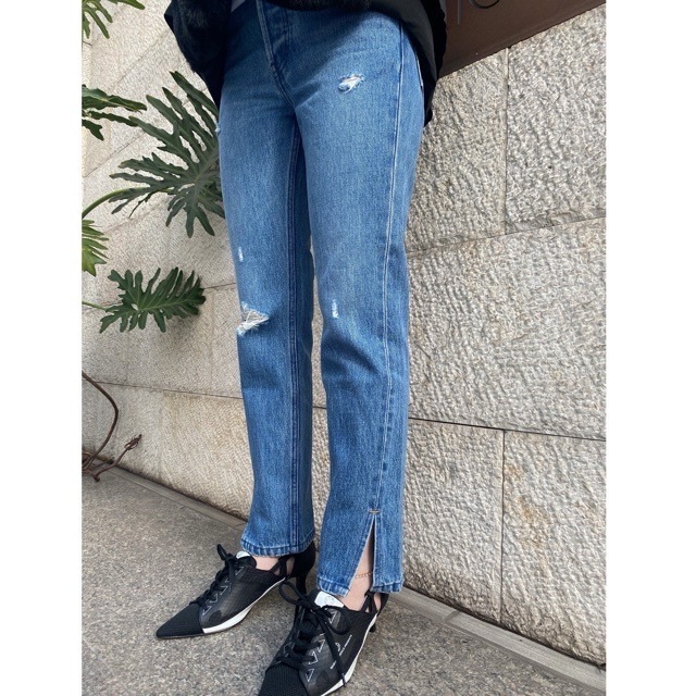 Woad Blue　スリット ストレート デニム パンツ　WBN4103 BLUE　ウォードブルー