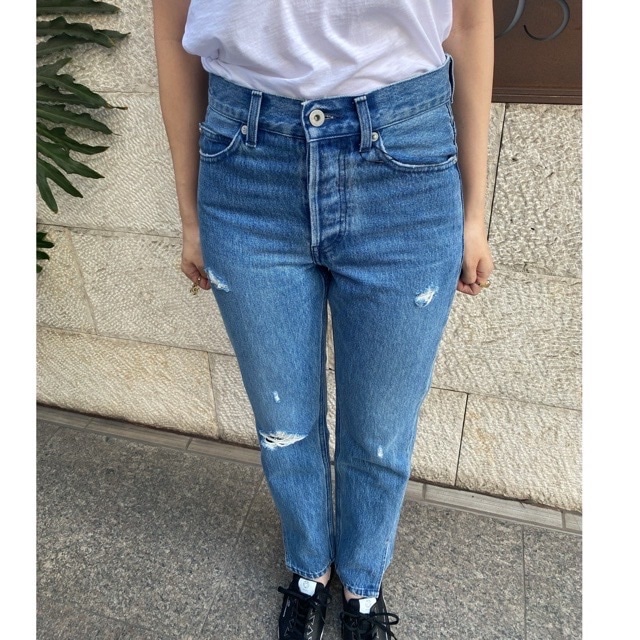 Woad Blue　スリット ストレート デニム パンツ　WBN4103 BLUE　ウォードブルー