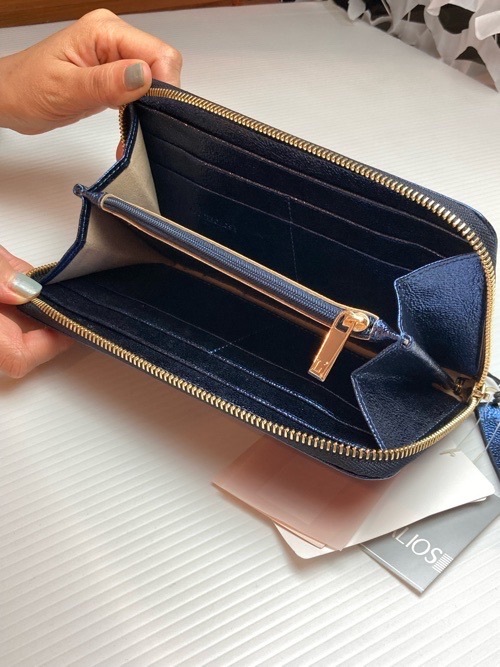 L'AUTRE CHOSE　ロートレショーズ　牛革　長財布　BLACK/METALLICBLUE