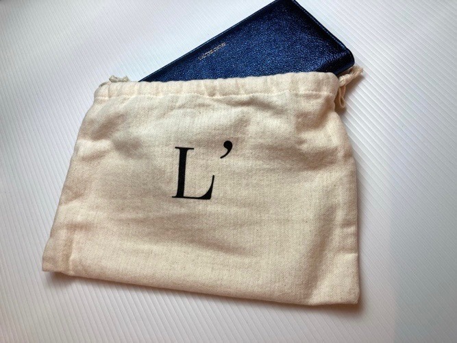L'AUTRE CHOSE　ロートレショーズ　牛革　長財布　BLACK/METALLICBLUE