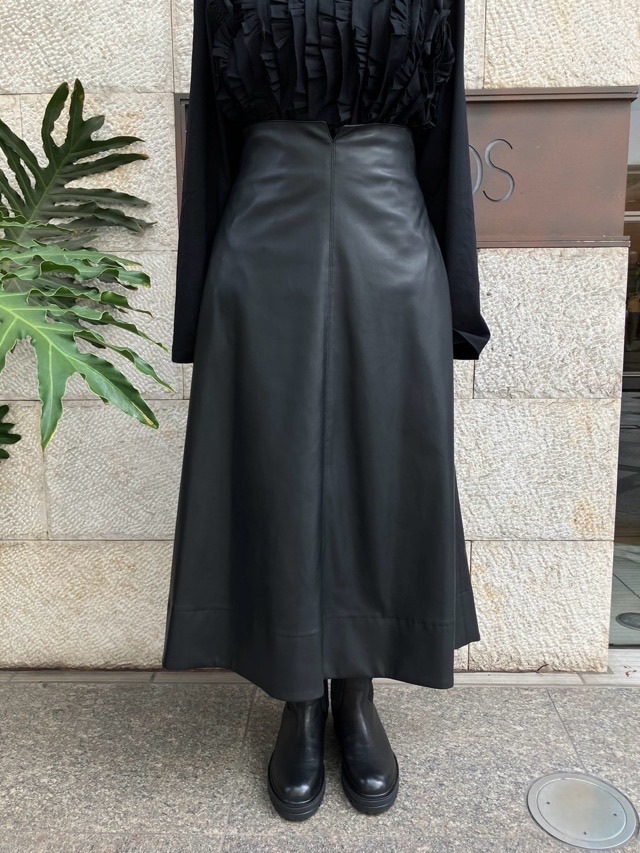 BEATING HEART ビーティングハート エコレザー フレア スカート BLACK/BROWN BS029K2