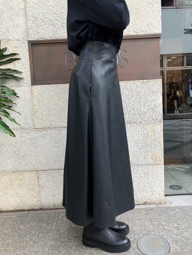 BEATING HEART ビーティングハート エコレザー フレア スカート BLACK/BROWN BS029K2