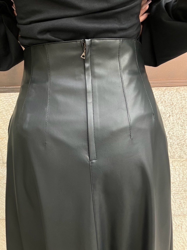 BEATING HEART ビーティングハート エコレザー フレア スカート BLACK/BROWN BS029K2