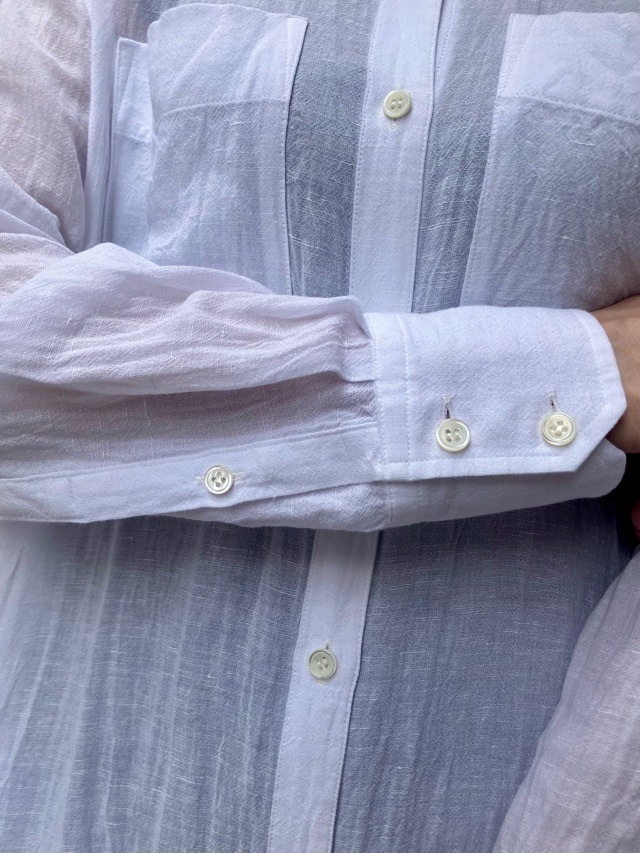 BEATINGHEART スタンドカラー 麻 ロングシャツ ブラウス BB231L1 BEIGE (M1) / WHITE (N0) ビーティングハート