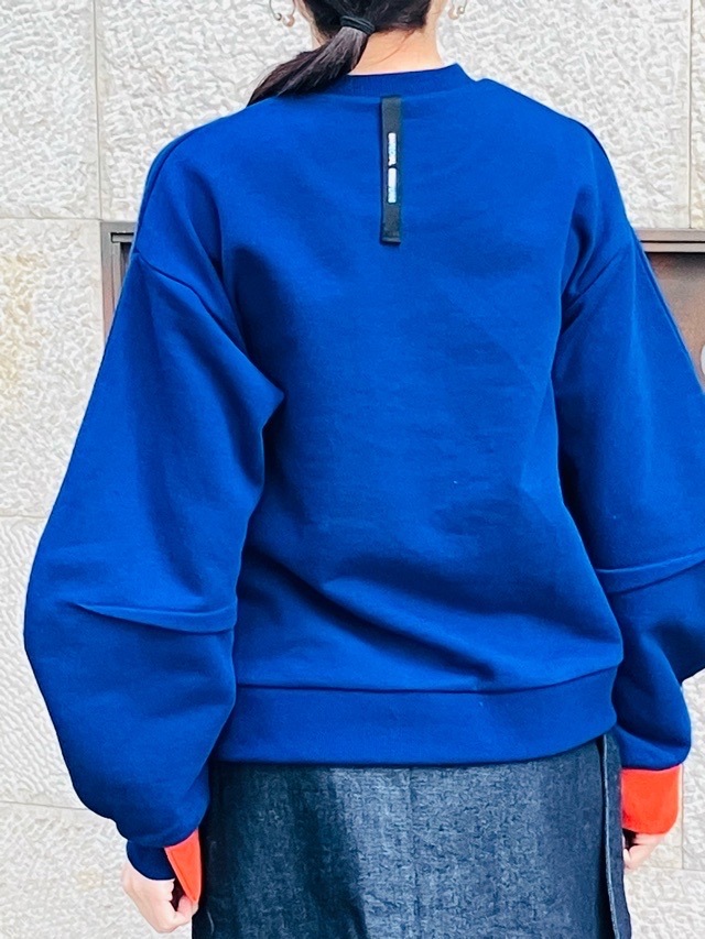MARECHAL TERRE 　手首配色 スウェット プルオーバー   ORANGE(058) /NAVY(028)/GRAY(015)　ZMT251CT011　マルシャルテル