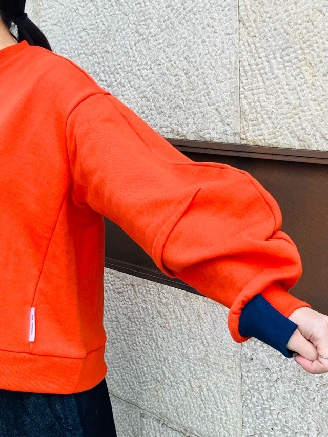 MARECHAL TERRE 　手首配色 スウェット プルオーバー   ORANGE(058) /NAVY(028)/GRAY(015)　ZMT251CT011　マルシャルテル
