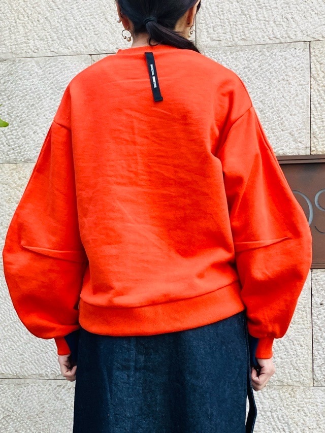 MARECHAL TERRE 　手首配色 スウェット プルオーバー   ORANGE(058) /NAVY(028)/GRAY(015)　ZMT251CT011　マルシャルテル