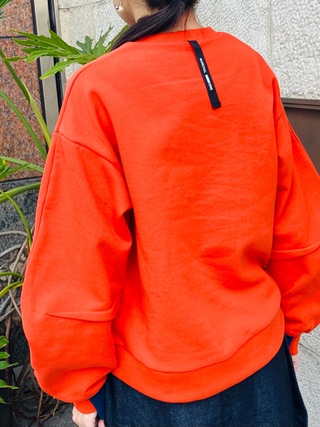 MARECHAL TERRE 　手首配色 スウェット プルオーバー   ORANGE(058) /NAVY(028)/GRAY(015)　ZMT251CT011　マルシャルテル