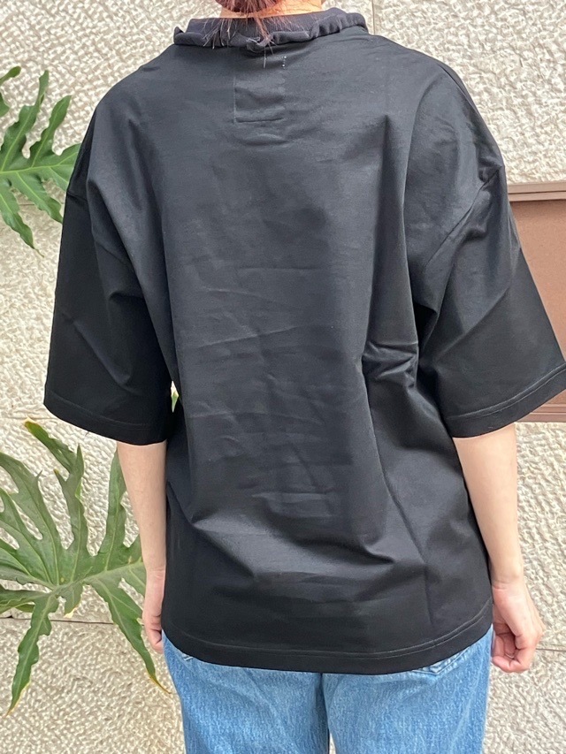 Harikae  襟ぐりフリルポリエステル半袖Ｔシャツ WHITE/GRAY/BLACK  H0467  ハリカエ