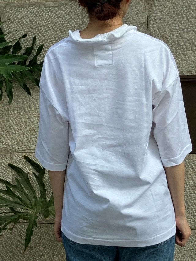 Harikae  襟ぐりフリルポリエステル半袖Ｔシャツ WHITE/GRAY/BLACK  H0467  ハリカエ