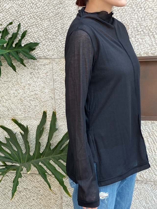 Harikae　ハイネック長袖シアートップス　H0466　ハリカエ　BLACK/YELLOW