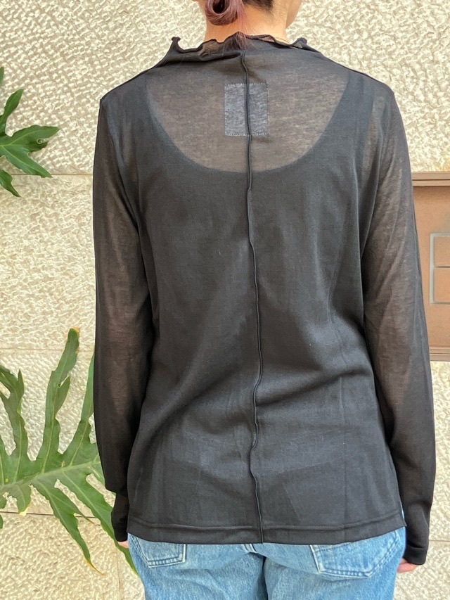 Harikae　ハイネック長袖シアートップス　H0466　ハリカエ　BLACK/YELLOW