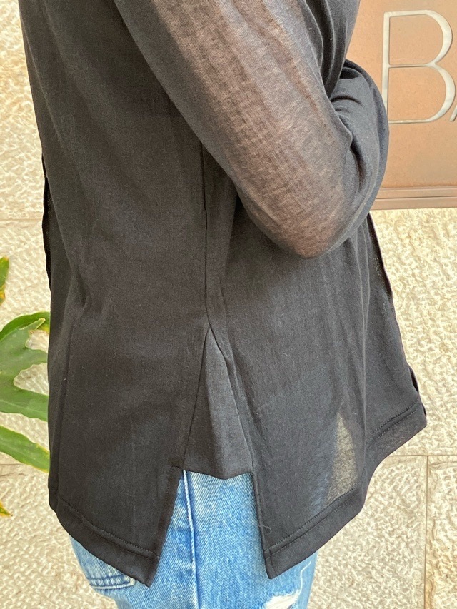 Harikae　ハイネック長袖シアートップス　H0466　ハリカエ　BLACK/YELLOW