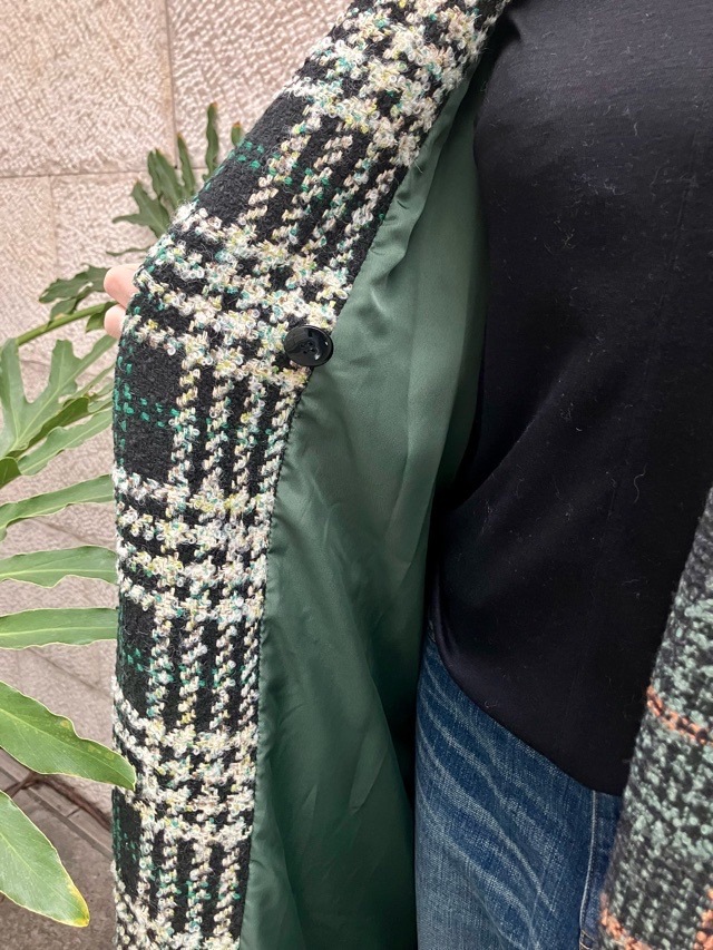 AULA AILA アシンメトリーコンビネーション ロングコート 1243-01044 DARKGREEN アウラアイラ