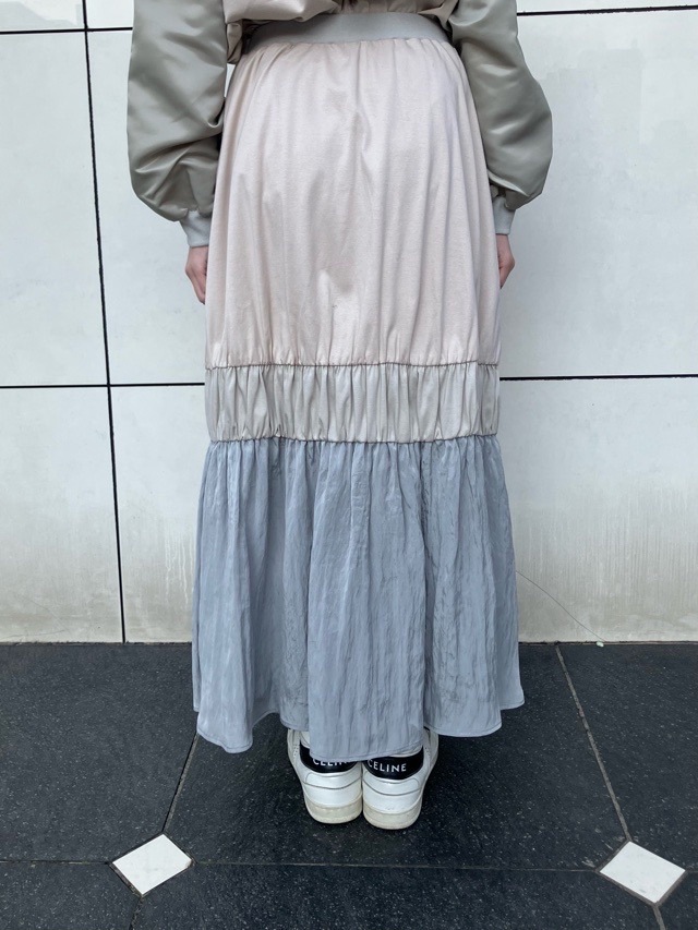 MARECHAL TERRE 　ティアード ロングスカート   BEIGE(081) /BLACK×CHECK(009)/BLACK×BLACK(0051)　ZMT251SK015　マルシャルテル