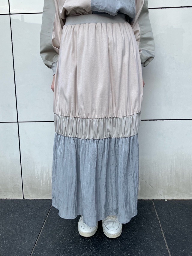 MARECHAL TERRE 　ティアード ロングスカート   BEIGE(081) /BLACK×CHECK(009)/BLACK×BLACK(0051)　ZMT251SK015　マルシャルテル