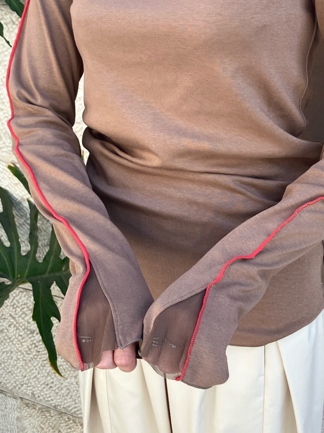 MARECHAL TERRE 　チュールレイヤードトップス　ZMT254CT306  OFFWHITE(002) / BLACK(009)/BEIGE(033)　マルシャルテル