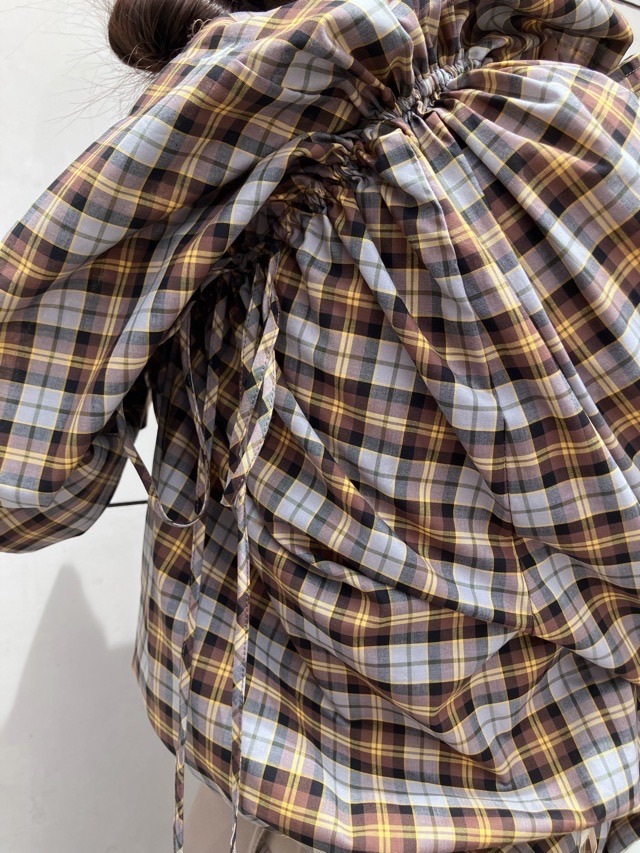 MSGM   ラッフル チェック  ブラウス   4042MDM04   BROWN (30)   エムエスジーエム