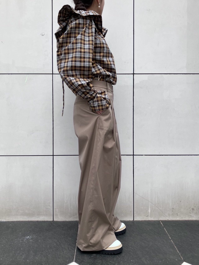 MSGM   ラッフル チェック  ブラウス   4042MDM04   BROWN (30)   エムエスジーエム