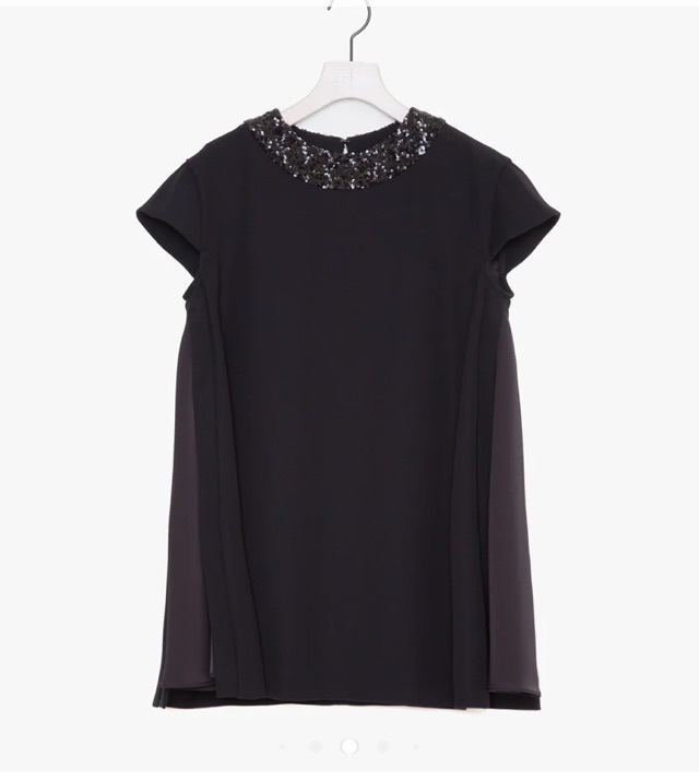 EZUMi 2025SS YESS25TP05 スパンコール フレンチ袖 チュニック NAVY / BLACK エズミ