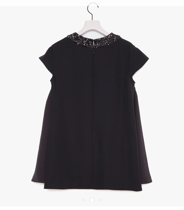 EZUMi 2025SS YESS25TP05 スパンコール フレンチ袖 チュニック NAVY / BLACK エズミ