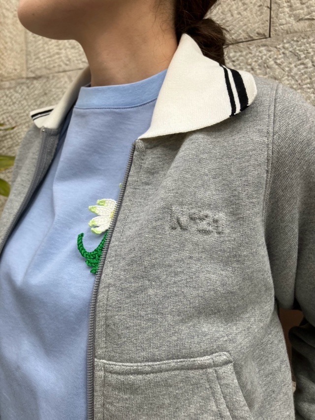 N°21　ヌメロヴェントゥーノ 25SW-E011-4089 リブ衿 ジップアップ ショート丈 スウェット ブルゾン GRAY 