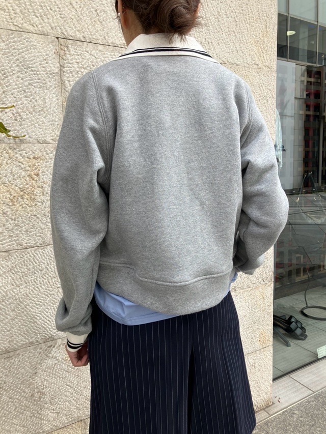 N°21　ヌメロヴェントゥーノ 25SW-E011-4089 リブ衿 ジップアップ ショート丈 スウェット ブルゾン GRAY 