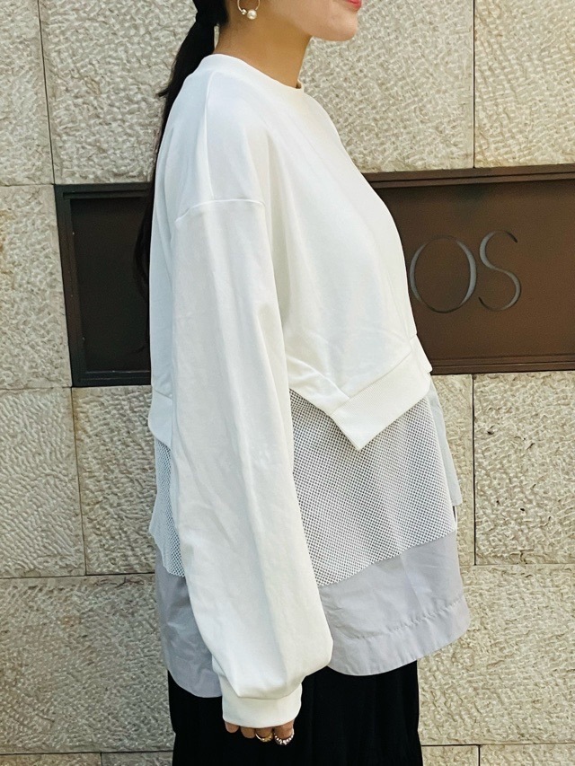 AULA AILA 異素材MIX プルオーバー BLACK(0) /WHITE(02) 1251-08015 アウラ アイラ