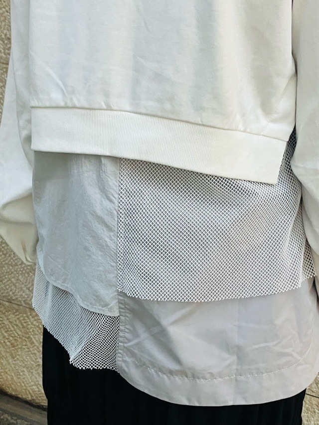 AULA AILA 異素材MIX プルオーバー BLACK(0) /WHITE(02) 1251-08015 アウラ アイラ