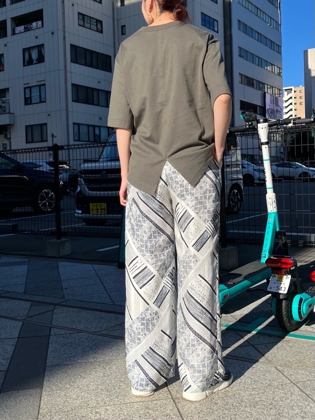 NEAR NIPPON 217-25 WHITE×NAVY トライバル柄ストレ-トパンツ ニア―ニッポン