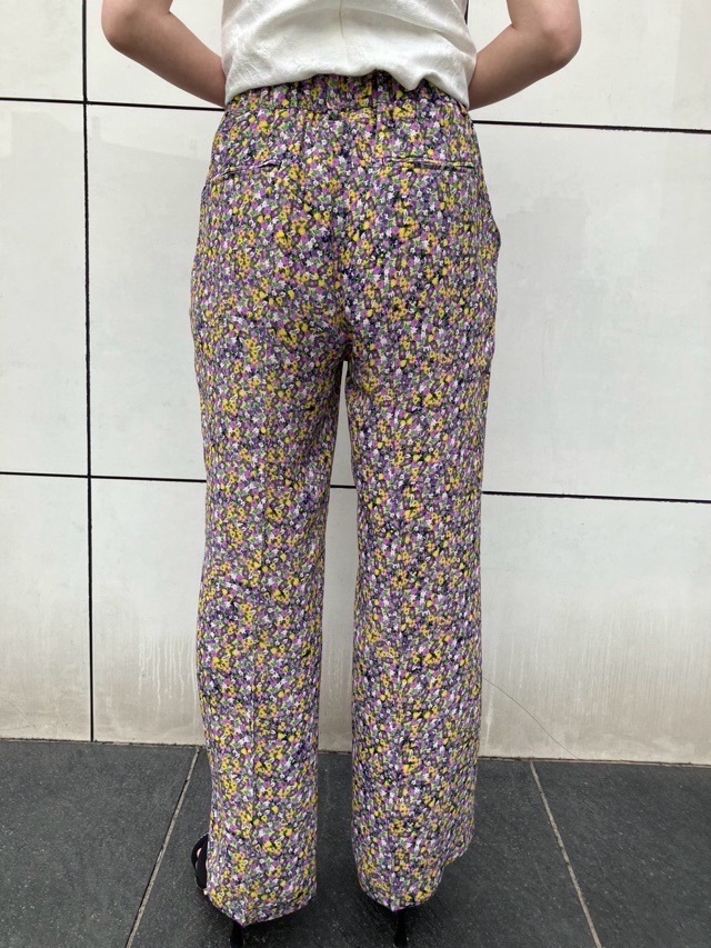 N°21　ヌメロヴェントゥーノ 25S-B052-5224 小花プリント レーヨン ウエストゴム パンツ  パープル 