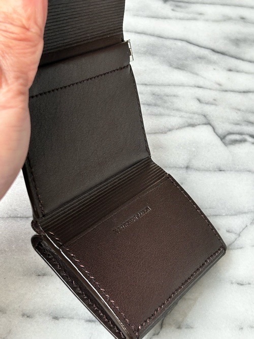 ED ROBERT JUDSON THIN FLAP TRIFOLD WALLET DARK BROWN BO1SAWL-57LK