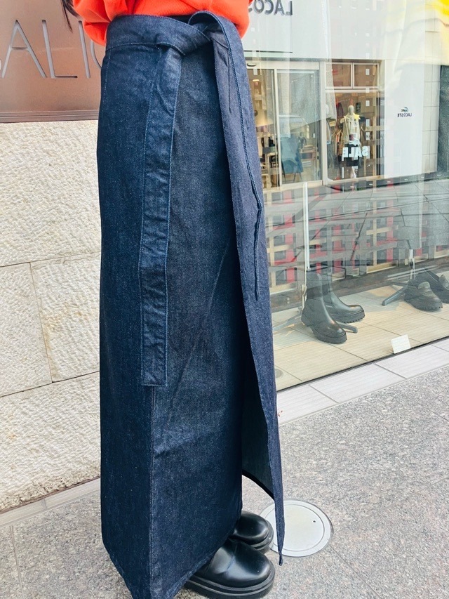 Woad Blue　ラップスカート　WB25105 DARK BLUE　ウォードブルー