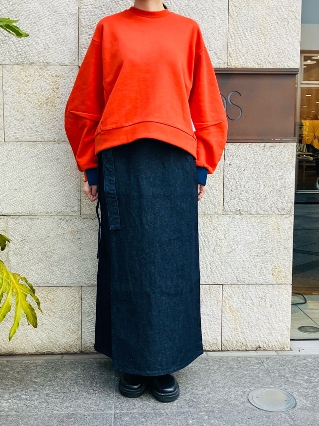 Woad Blue　ラップスカート　WB25105 DARK BLUE　ウォードブルー